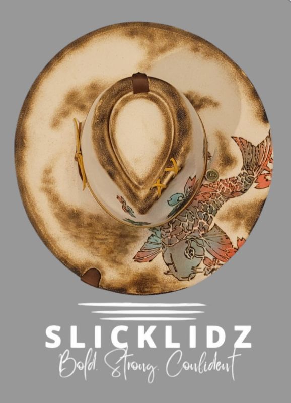 Slicklidz Custom Cream Koi Fish fedora