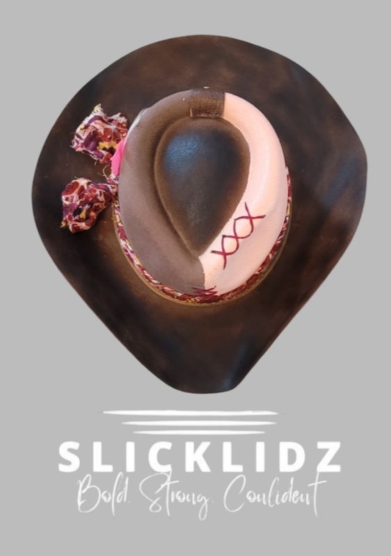 Slicklidz Custom Pink and Burgundy fedora