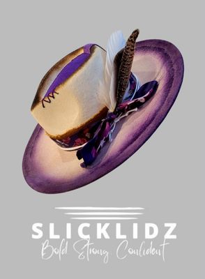 Slicklidz Custom Cream &amp; Purple fedora