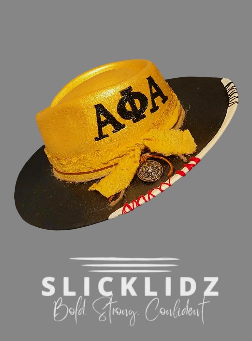 Slicklidz Custom Fedora hat &quot;Alpha Phi Alpha&quot; Fraternity