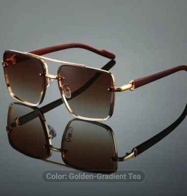 Slicklidz Sunglasses Gold and Wooden frames with Brown tint
