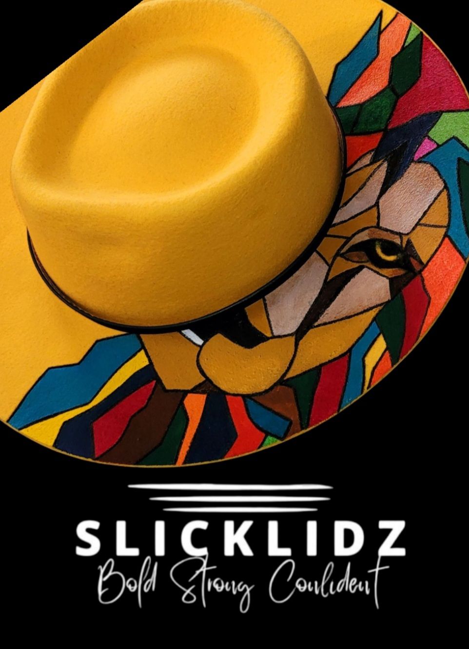 Slicklidz Custom Lion Yellow fedora