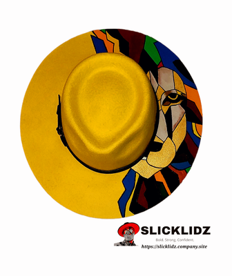 Slicklidz Custom Lion Yellow fedora