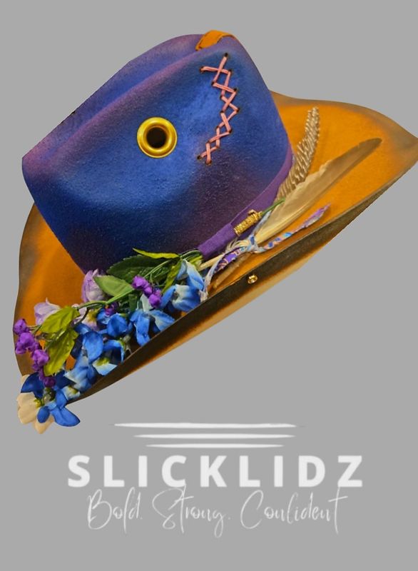 Slicklidz Custom Hand Painted Cowgirl Cognac and Purple