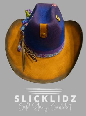 Slicklidz Custom Hand Painted Cowgirl Cognac and Purple