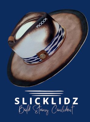 Slicklidz Custom Cream &amp; Marine Blue Fedora
