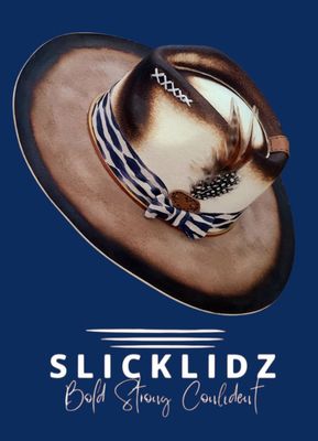 Slicklidz Custom Cream & Marine Blue Fedora