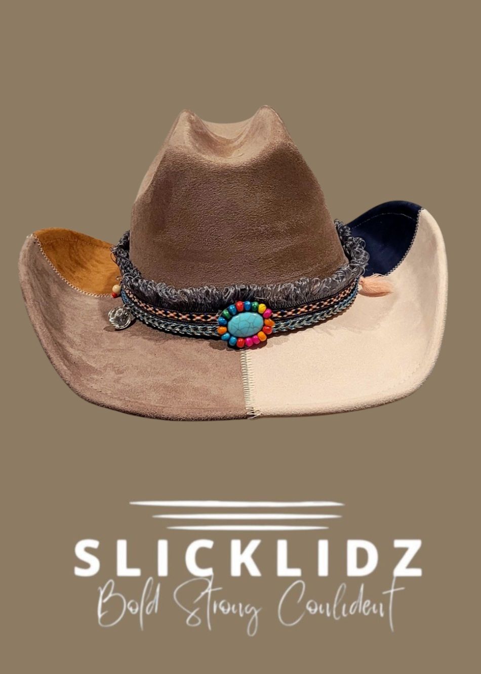Slicklidz Unisex Cowboy hat Light brown tones