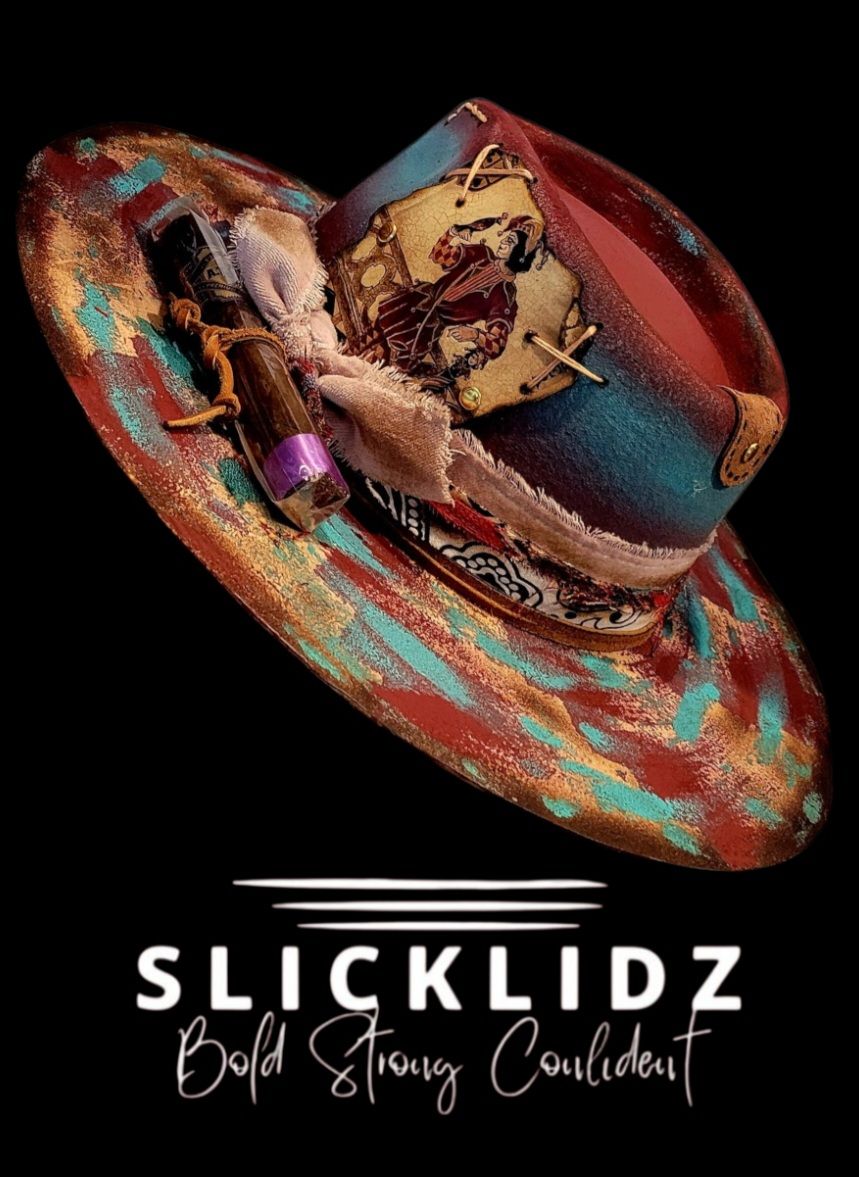 Slicklidz Custom Burgundy/Turquoise Fedora Slicklidz Custom Burgundy/Turquoise Fedora