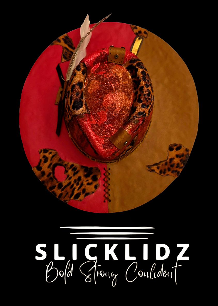 Slicklidz Custom One-of-a-kind Red Leopard Fedora