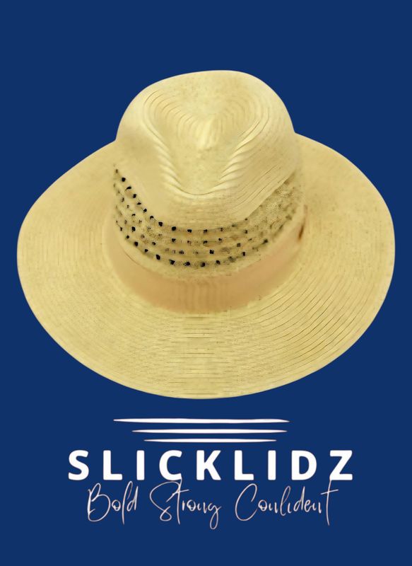 Slicklidz Faux Straw Fedora  SMALL ONLY