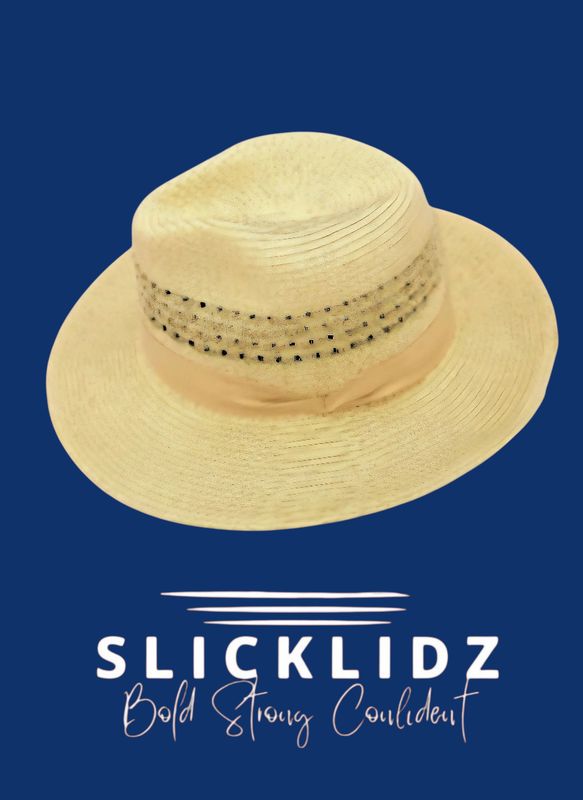 Slicklidz Faux Straw Fedora  SMALL ONLY