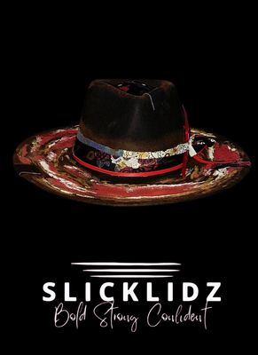 Slicklidz Custom Hand-Painted Black/Red Fedora
