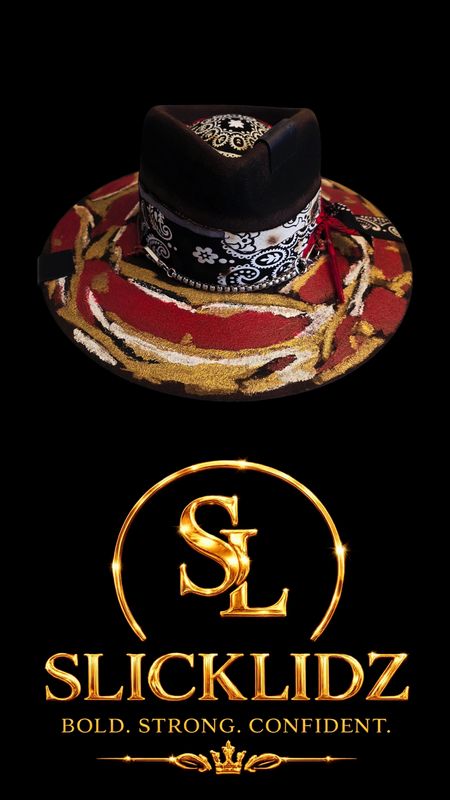 Slicklidz Custom Hand-Painted "The Crimson Dynasty" Fedora