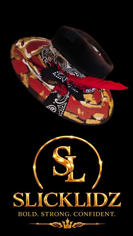 Slicklidz Custom Hand-Painted "The Crimson Dynasty" Fedora