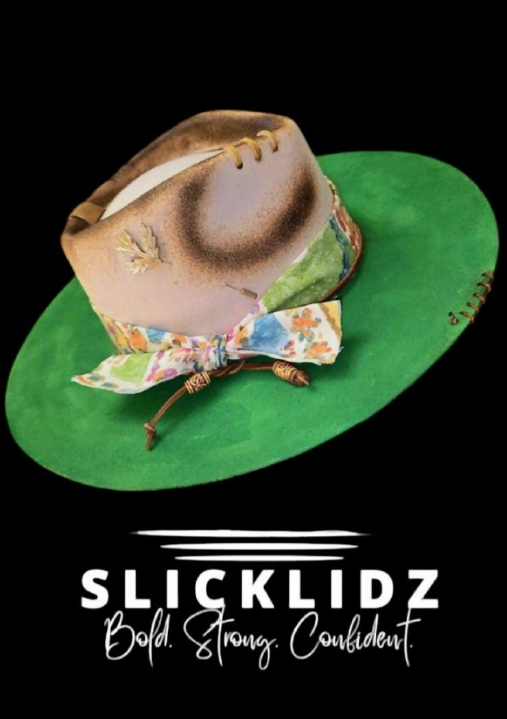 Slicklidz Custom Cream &amp; Green fedora