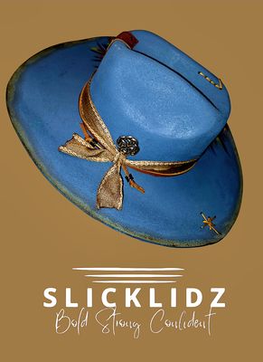 Slicklidz Custom Hand Painted Lion Cowboy/cowgirl hat from the Slicklidz "Lion Line"