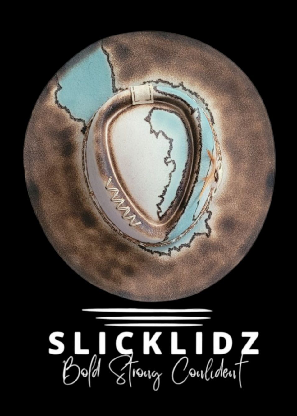 Slicklidz Custom cream and blue fedora
