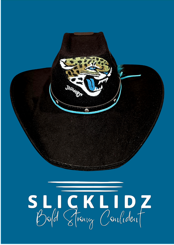 Slicklidz Custom Hand Painted NFL Jacksonville Jaguars Fan  Cowboy/ Cowgirl Hat