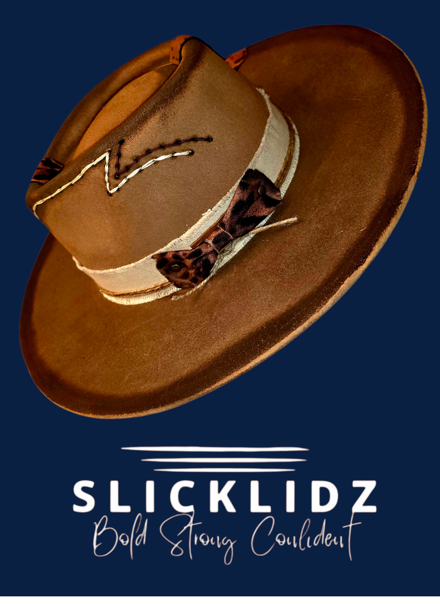 Slicklidz Custom Burned Brown Fedora