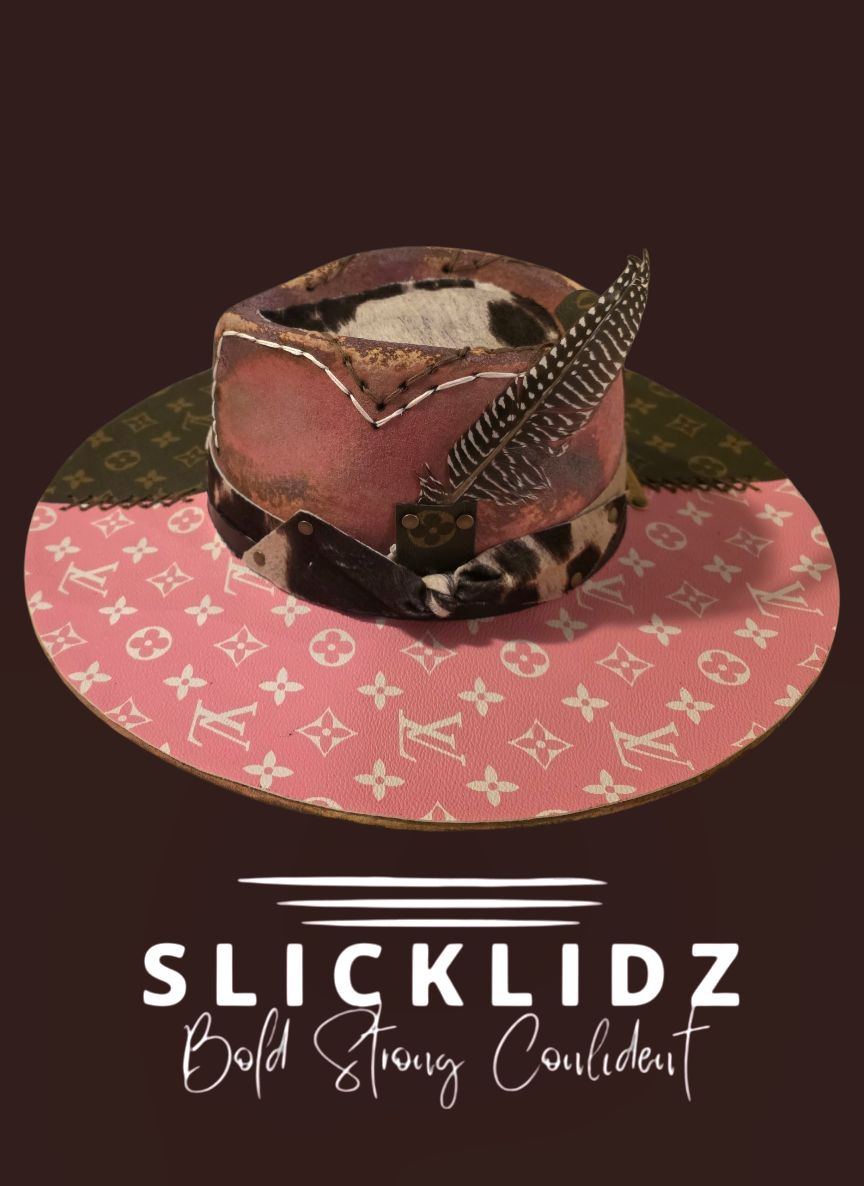 Slicklidz Custom Cowhide Pink Fedora