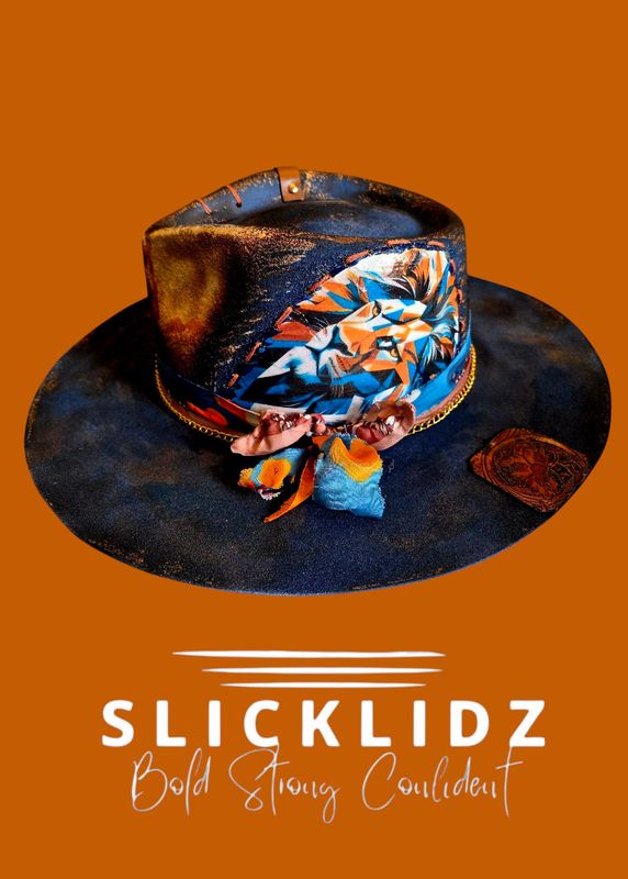 Slicklidz Custom "Blue Dominion" One-Of-a-Kind Fedora