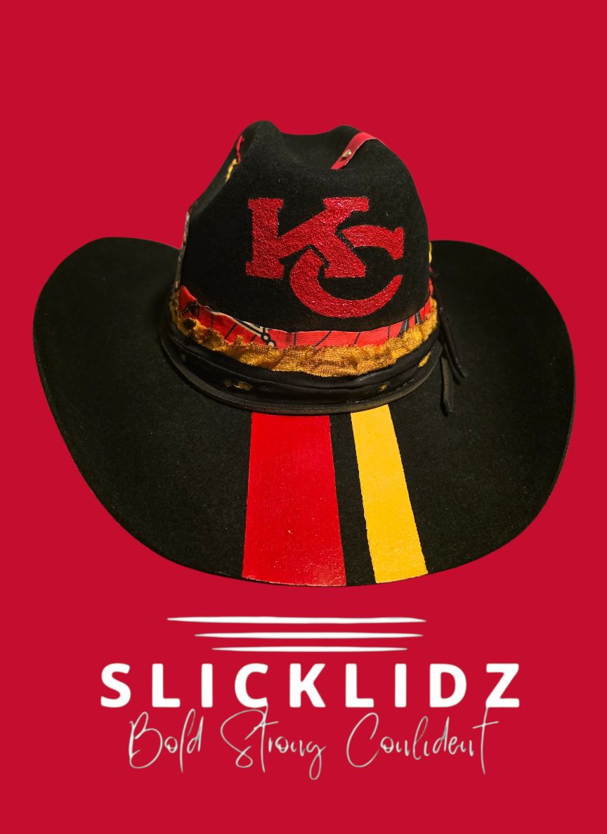 Slicklidz Custom Hand Painted Kansas City Chiefs Cowboy Hat