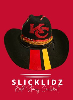 Slicklidz Custom Hand Painted Kansas City Chiefs Cowboy Hat
