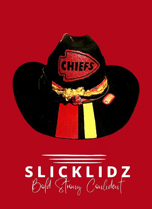 Slicklidz Custom Hand Painted Kansas City Chiefs Cowboy Hat