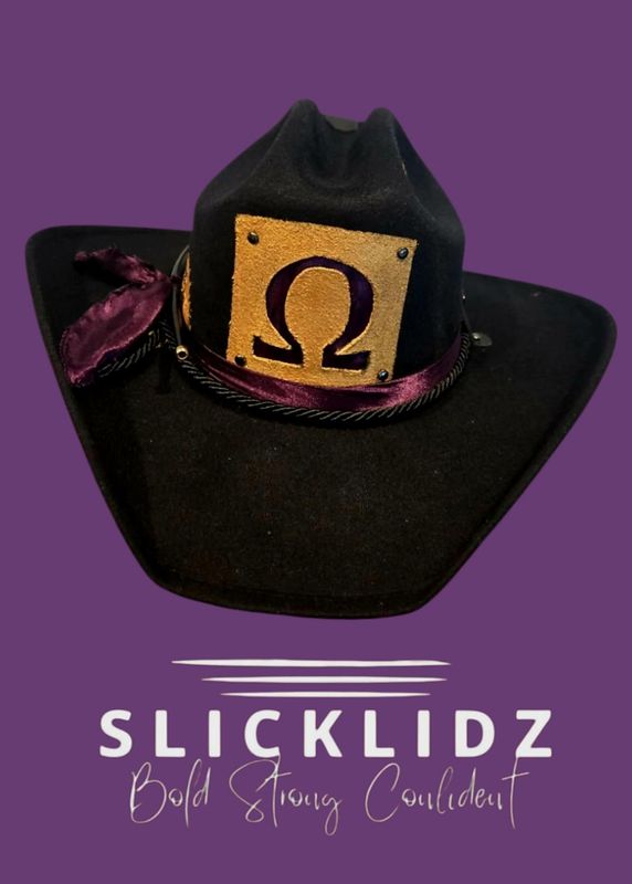 Slicklidz Custom Omega Psi Phi Fraternity Cowbot Hat