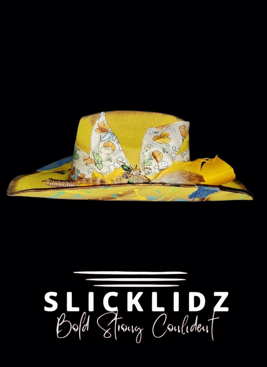 Slicklidz Custom Yellow  Cowgirl Hat