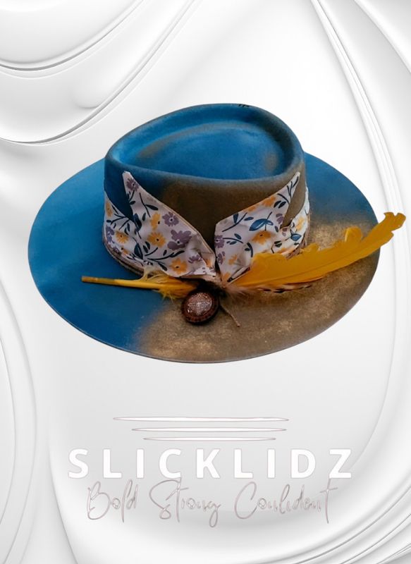 Slicklidz Blue Floral Fedora