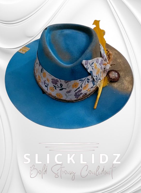 Slicklidz Blue Floral Fedora