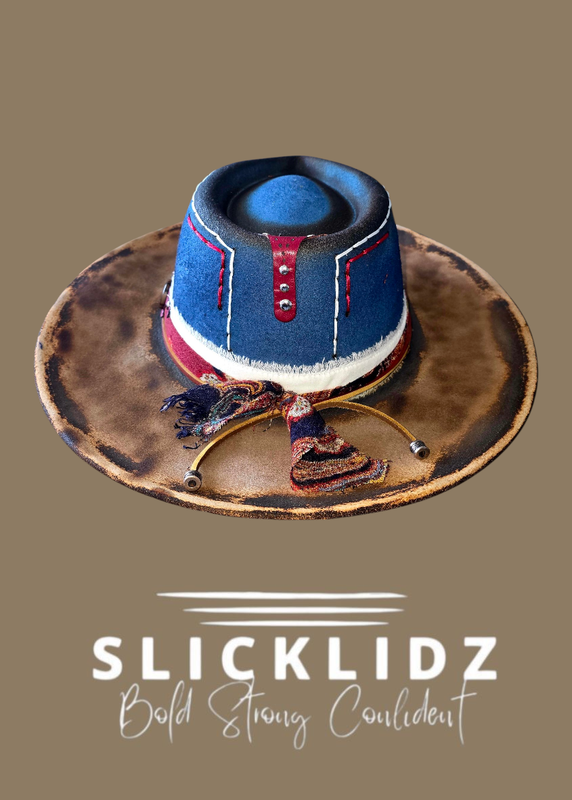 Slicklidz Custom Blue Rustic Fedora