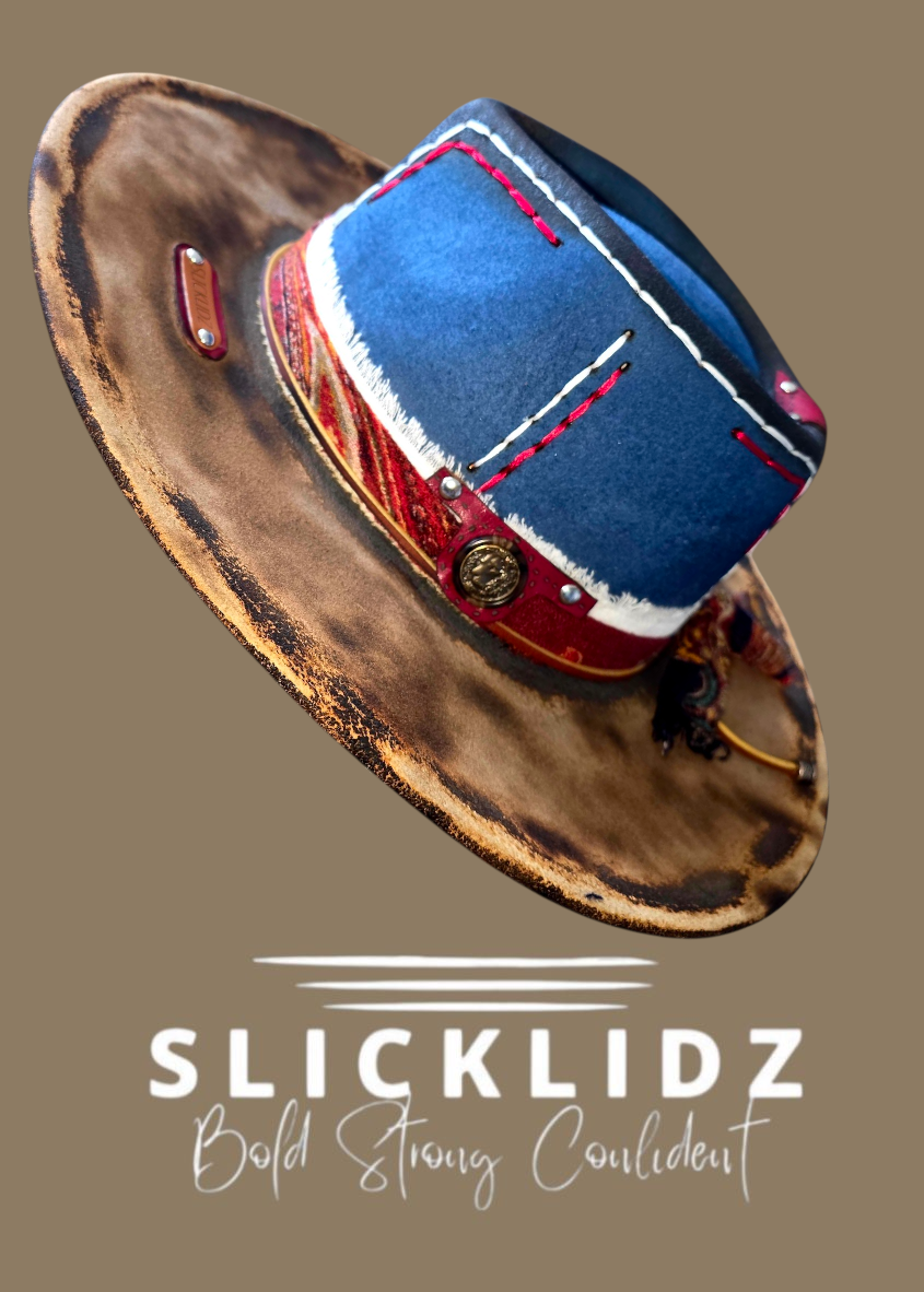 Slicklidz Custom Blue Rustic Fedora
