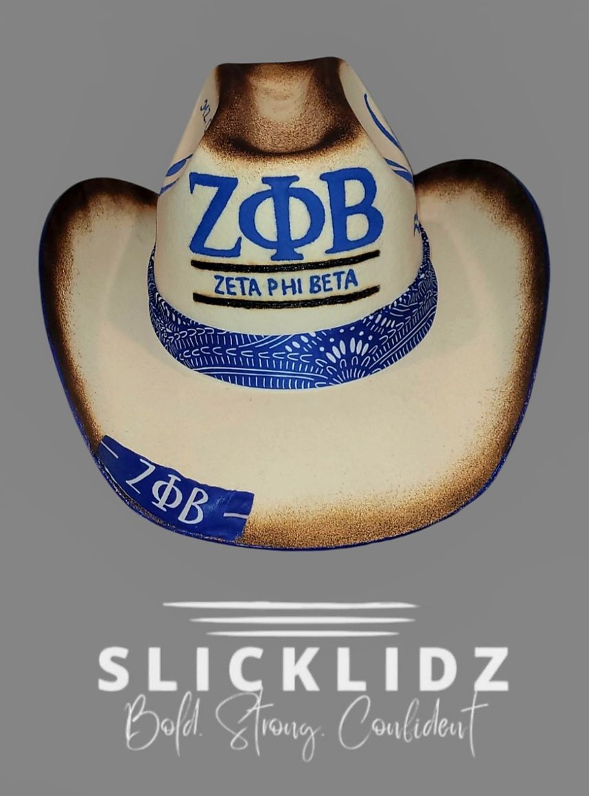 Slicklidz Custom Zeta Phi Beta Cowgirl Hat