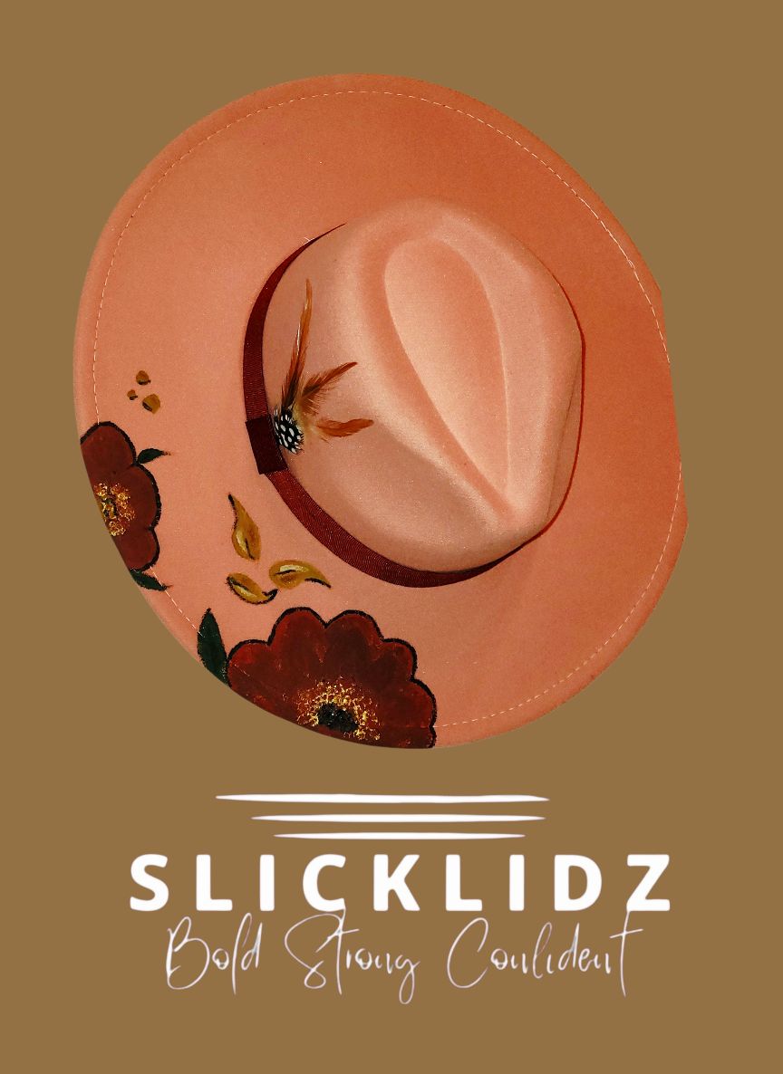 Slicklidz Peach Floral Fedora