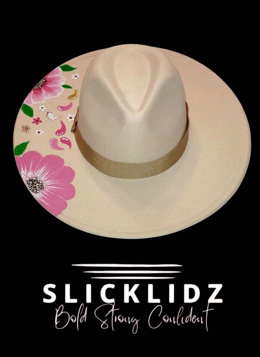 Slicklidz Custom Cream Floral Fedora