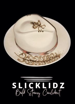Slicklidz Custom Cream Feather Fedora