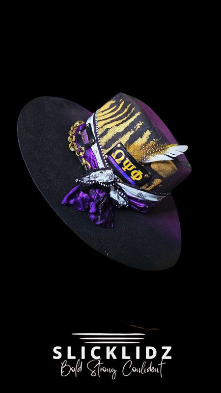 Slicklidz Custom Omega Psi Phi Fedora One-of-a-Kind "Omega Iron"