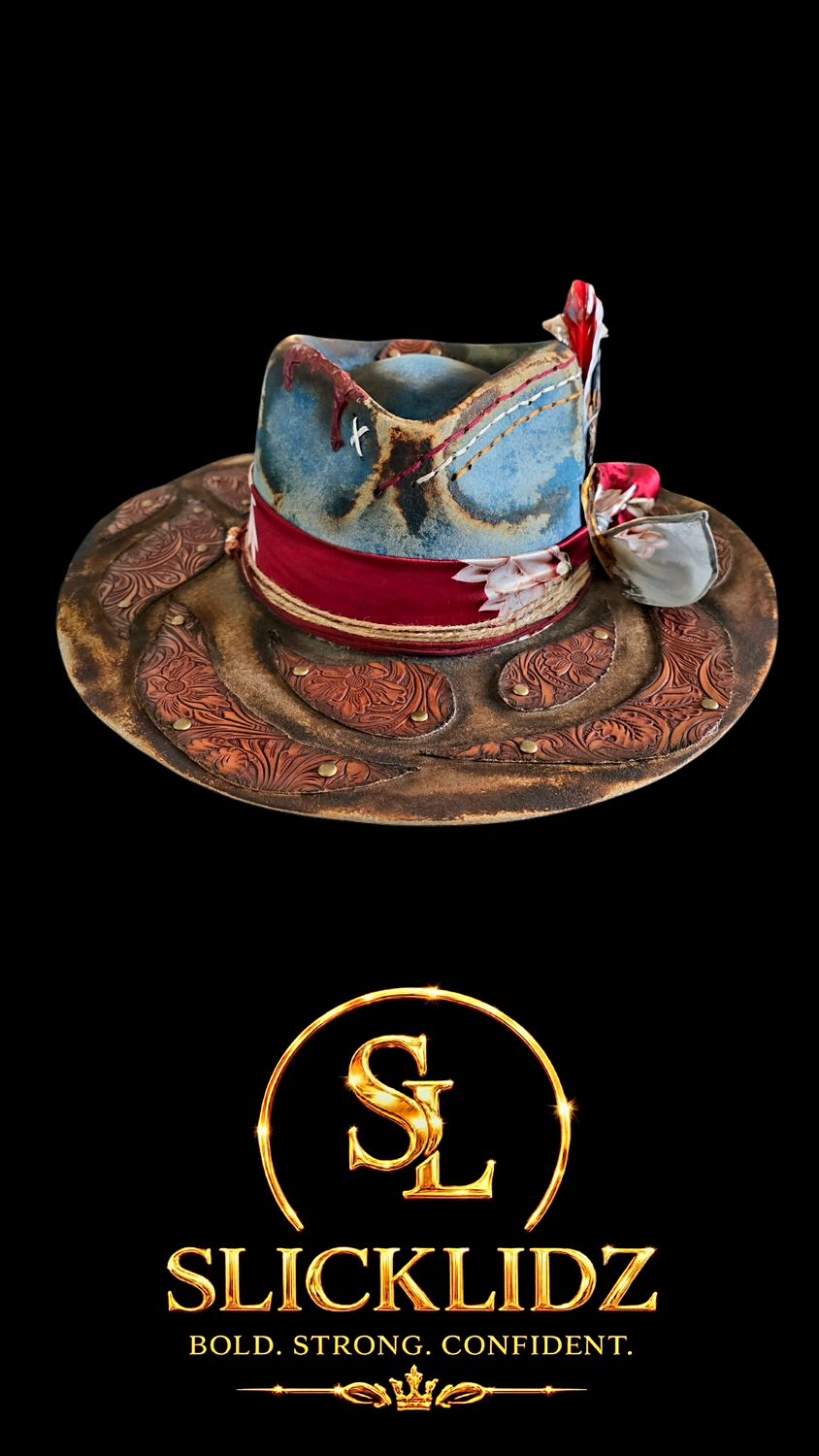 Slicklidz Custom One-of-a-Kind "The Rouge Revenant" Fedora ONE SIZE ONLY XXL