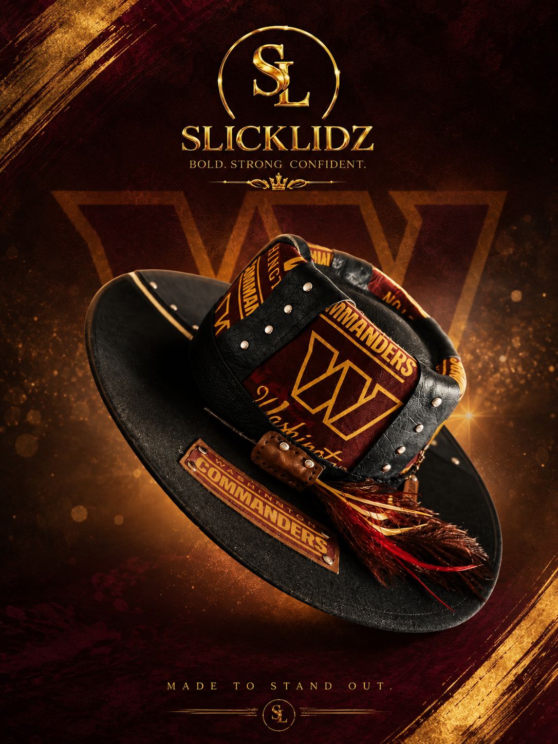 Slicklidz Custom Washington Commanders Fan Fedora Unisex