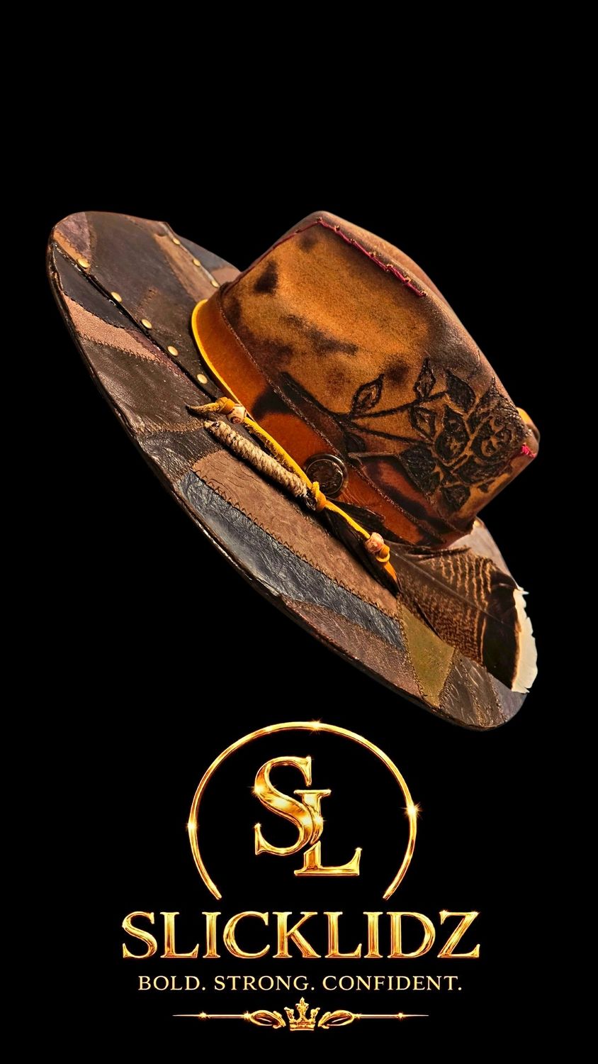 Slicklidz Custom "Rust &amp; Relic" Fedora ONE OF A KIND- WILL NOT MAKE AGAIN SIZE LARGE ONLY (61CM)