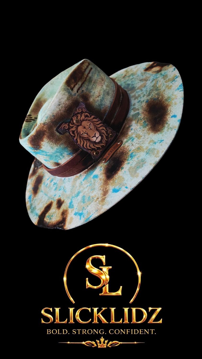 Slicklidz Custom "Lion's Valor" Hand Painted Fedora