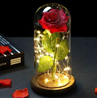 Ewige Liebe Rose LED Glas