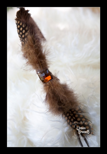 Feathered Chocolate Headband