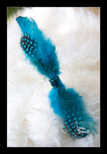 Feathered Turquoise Headband