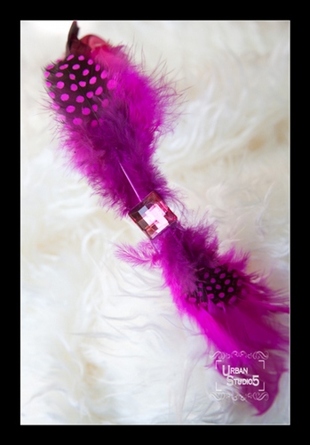 Feathered Magenta Headband