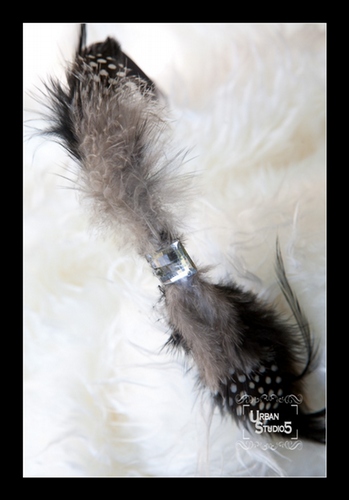 Feathered Black Headband