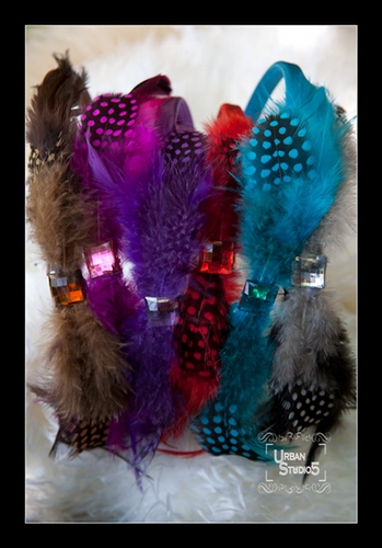 Feathered Headband Pack of 6